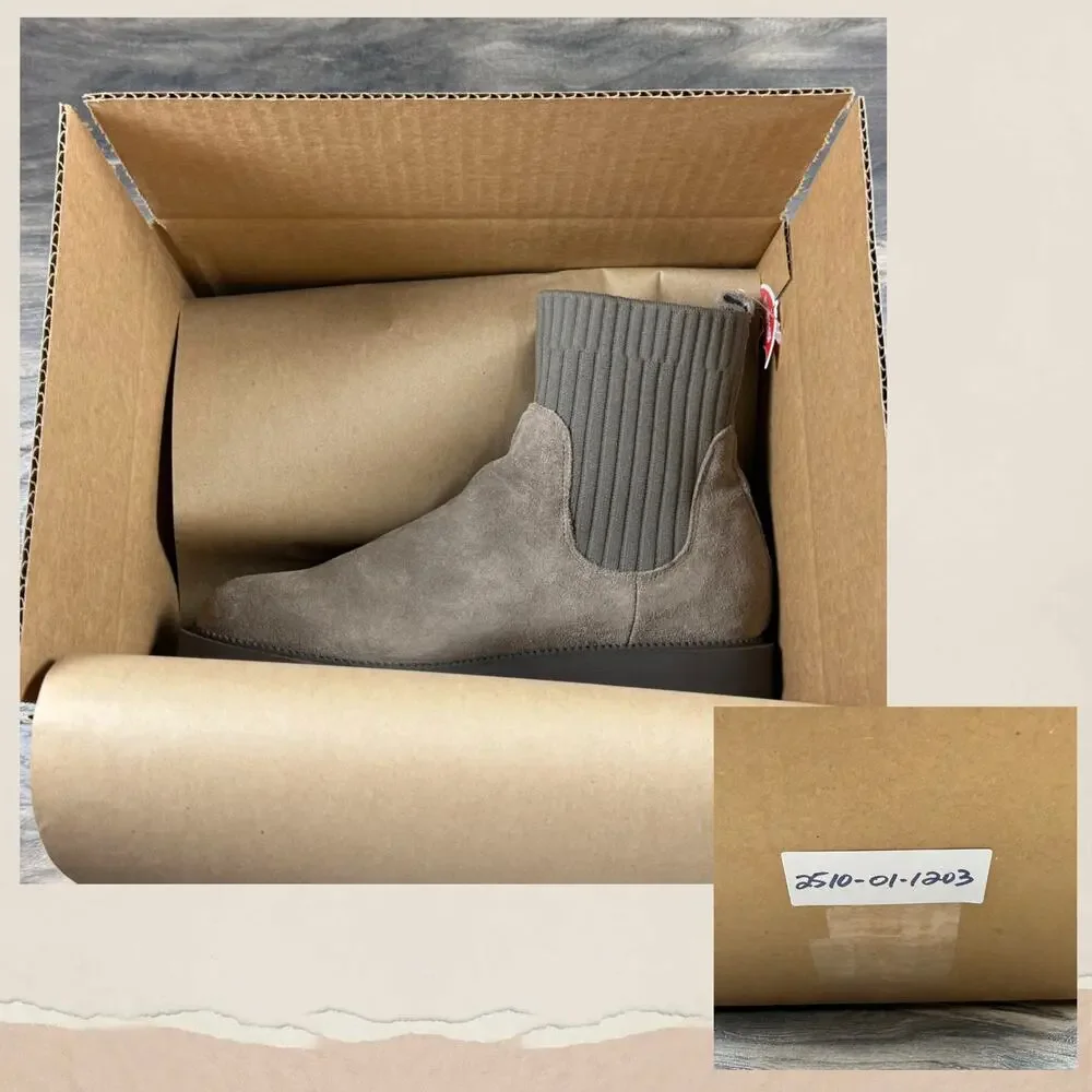 NEW Blondo Hallie 10M Taupe Suede Waterproof Chelsea Boots Booties - Picture 11 of 11